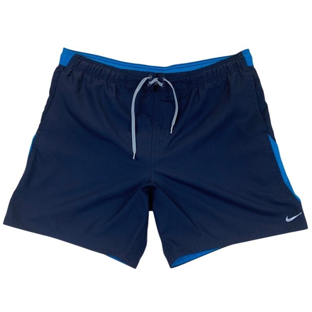 Nike Dri-FIT Mens Navy Blue Swim Trunks Mesh Lined Board Shorts Size L